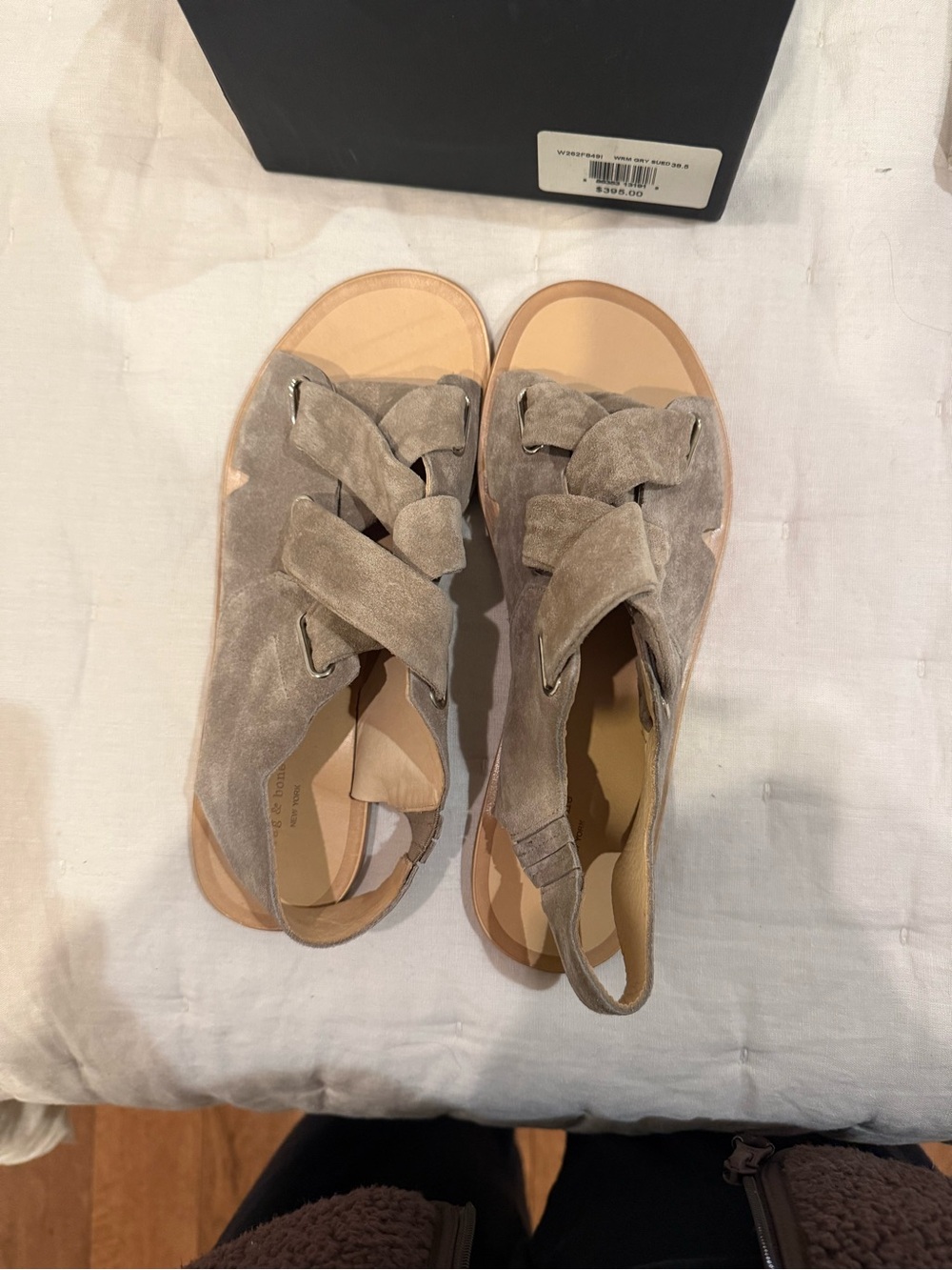 rag & bone Taupe Suede Strap Elda Sandal - Picture 3 of 3